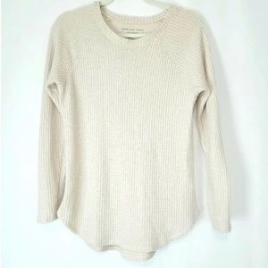 *SOLD* American Eagle Soft & Sexy Waffle Knit Oatmeal Thermal Sweater Top-Size S